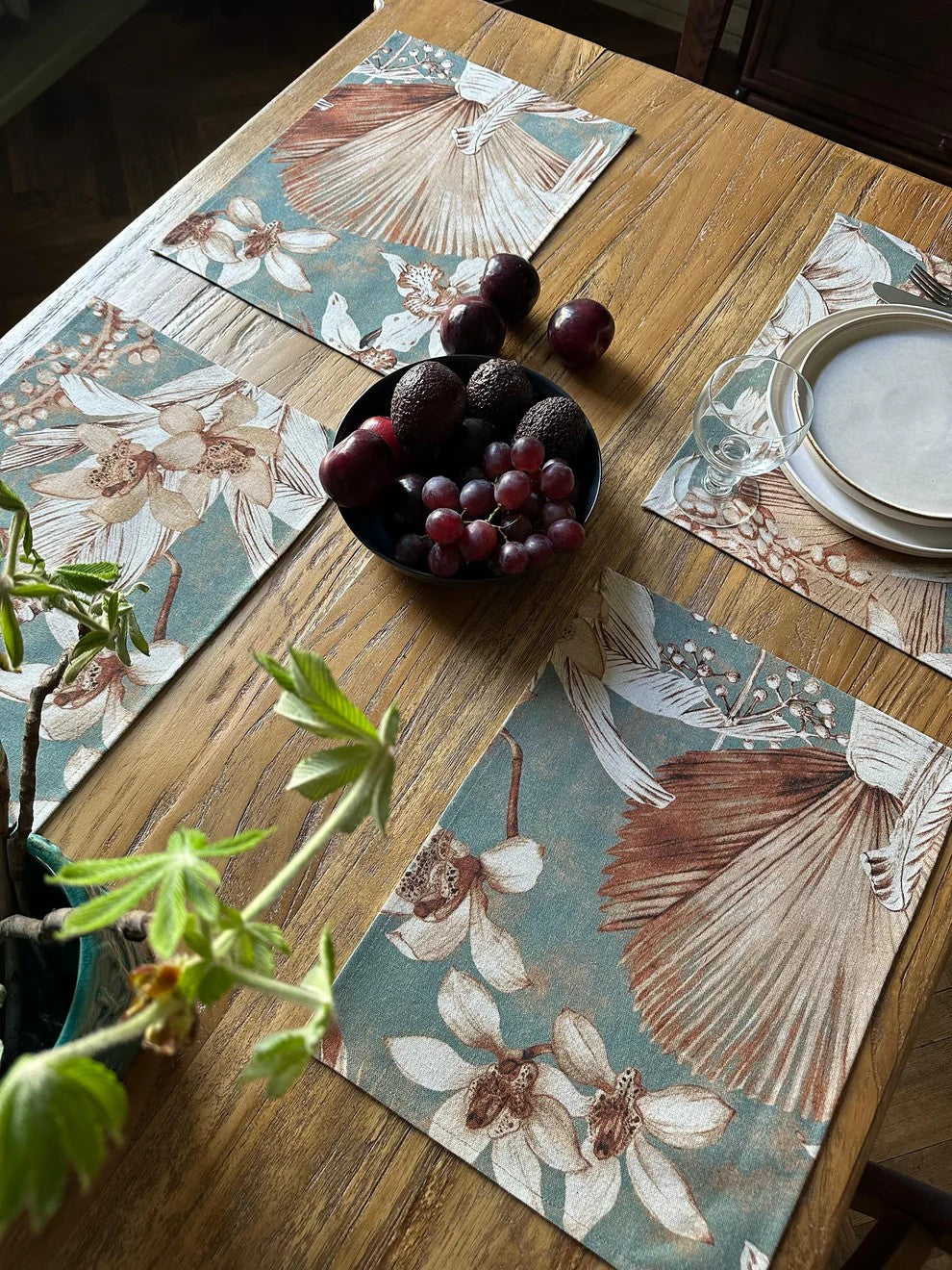 Placemat 30x43cm, Linen-Cotton Mix - Terra Flora