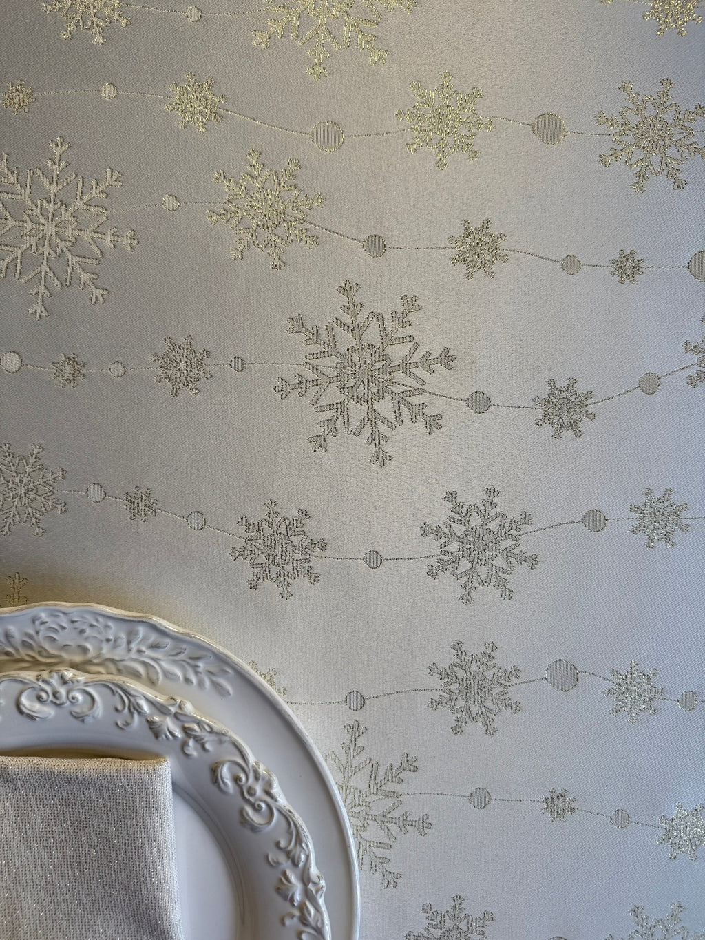 Rectangular Tablecloth - Golden Snowfall