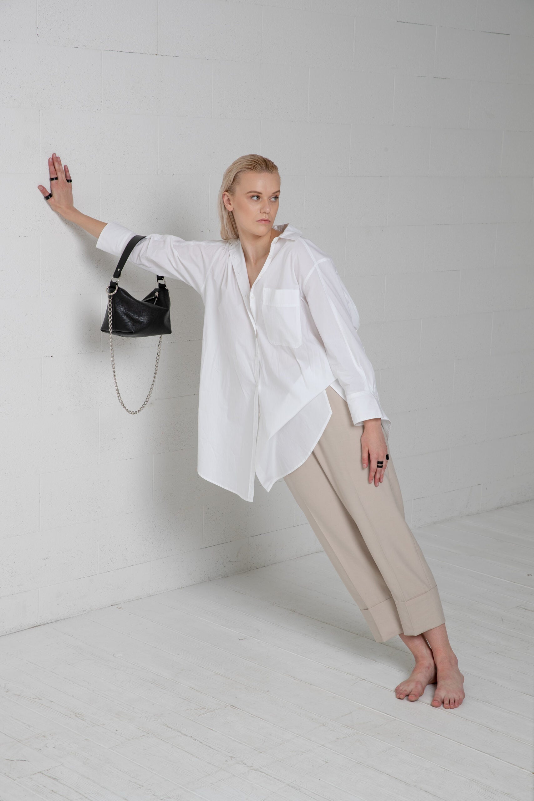Soft Leather Baguette Handbag Selena