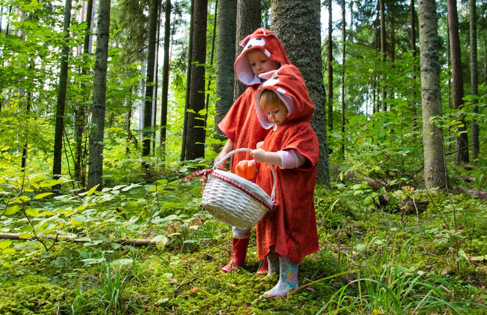 Short-Sleeve Poncho FOX - For KIDS (Size 122-150)