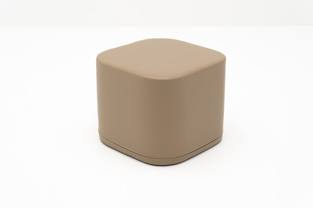 Small Play Pouf Cube - Beige
