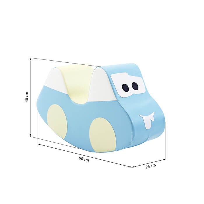 Soft Play Ride On Toy - Light Blue Car