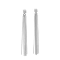 Solid C-Tassel Earrings - Rose Gold and Silver