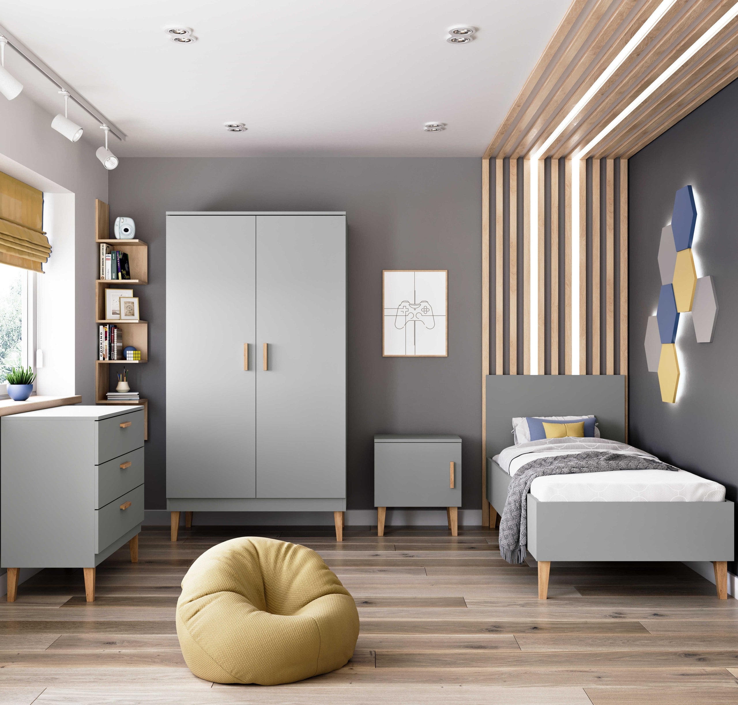Wardrobe Kubi - Grey