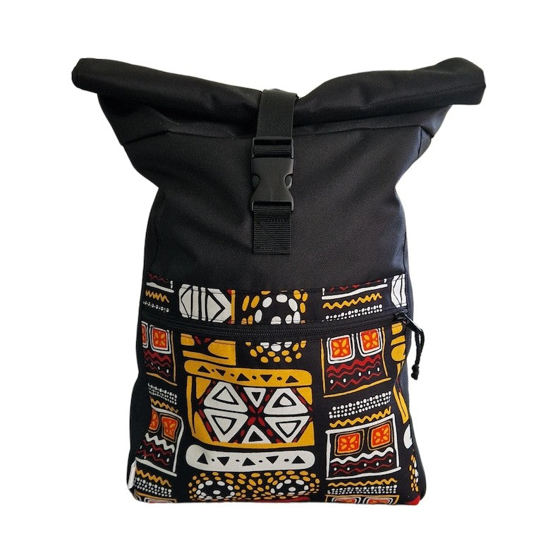 Waterproof Rolltop Backpack - Yellow Pattern