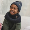 Winter Merino Wool Tube Scarf for Kids - Graphite