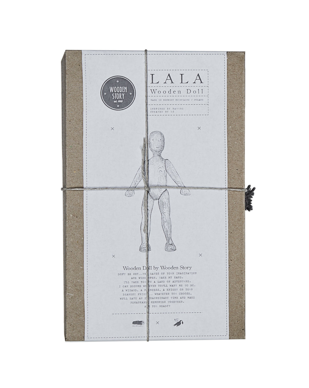 Wooden Walnut Doll with Pants