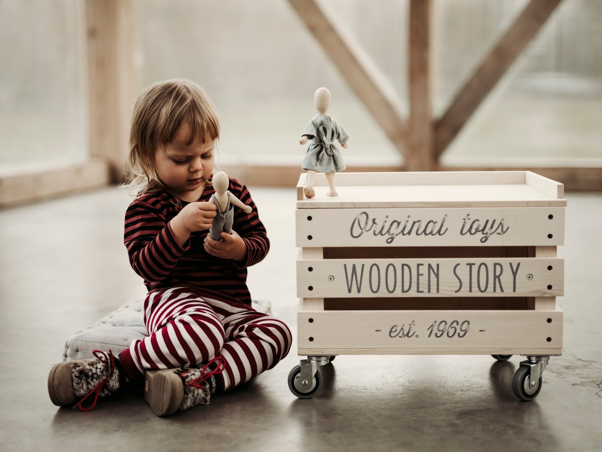 Wooden Beech Doll with Dress